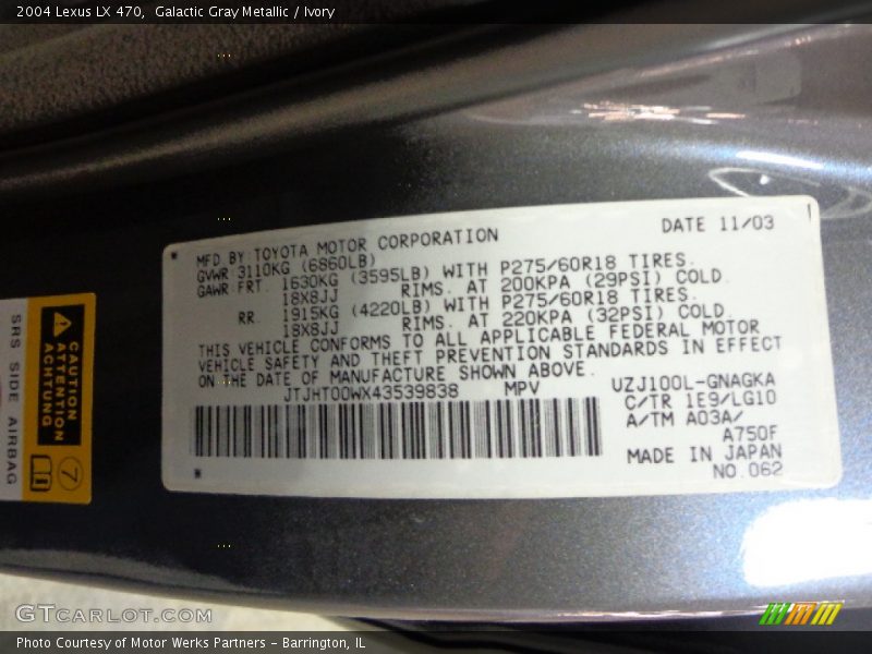 Galactic Gray Metallic / Ivory 2004 Lexus LX 470