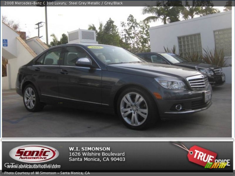 Steel Grey Metallic / Grey/Black 2008 Mercedes-Benz C 300 Luxury