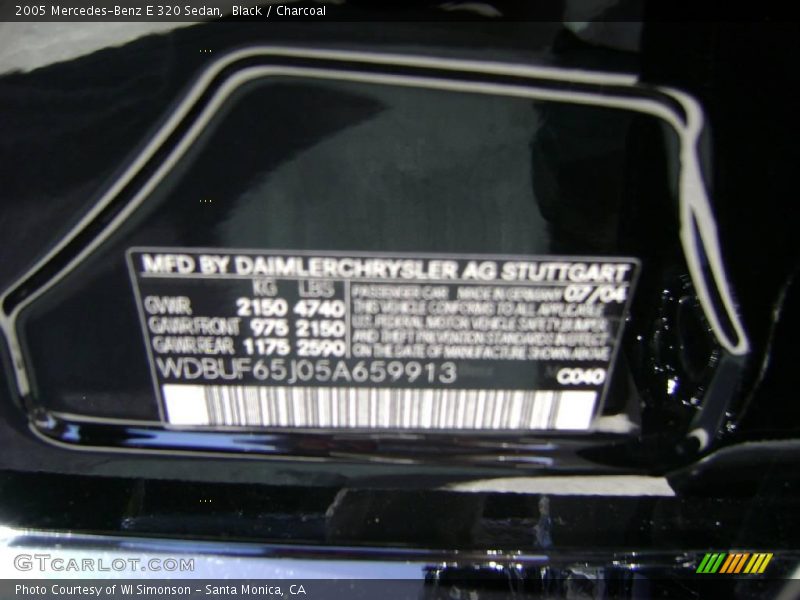 Black / Charcoal 2005 Mercedes-Benz E 320 Sedan