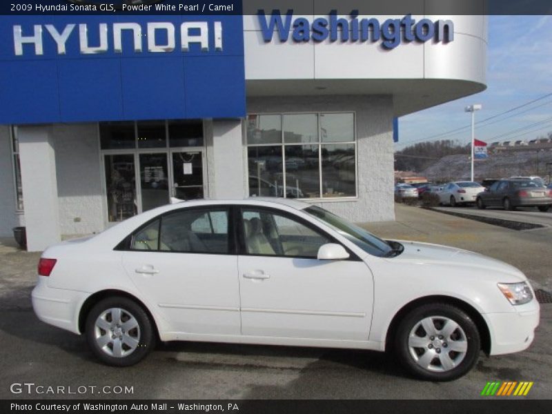 Powder White Pearl / Camel 2009 Hyundai Sonata GLS