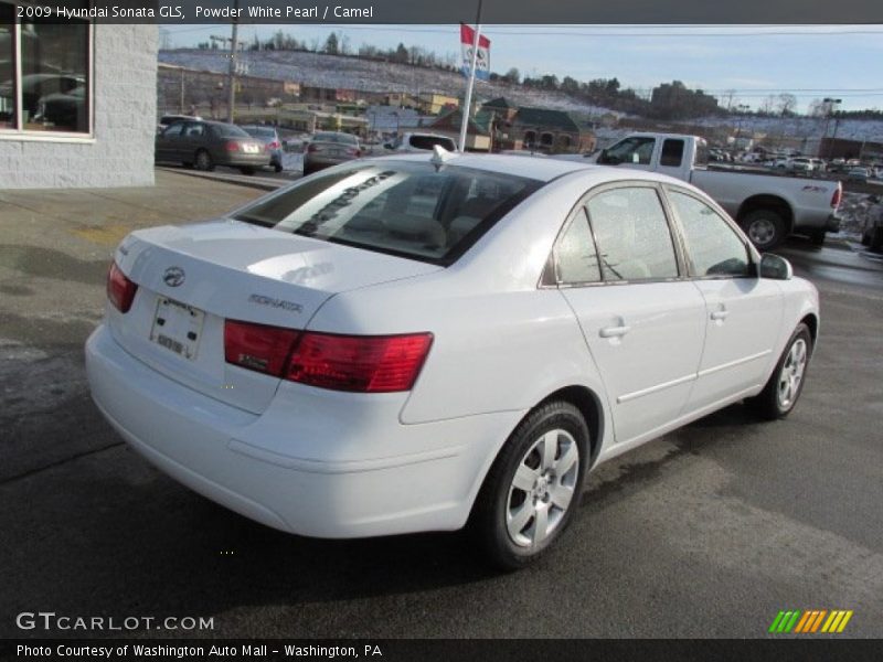 Powder White Pearl / Camel 2009 Hyundai Sonata GLS