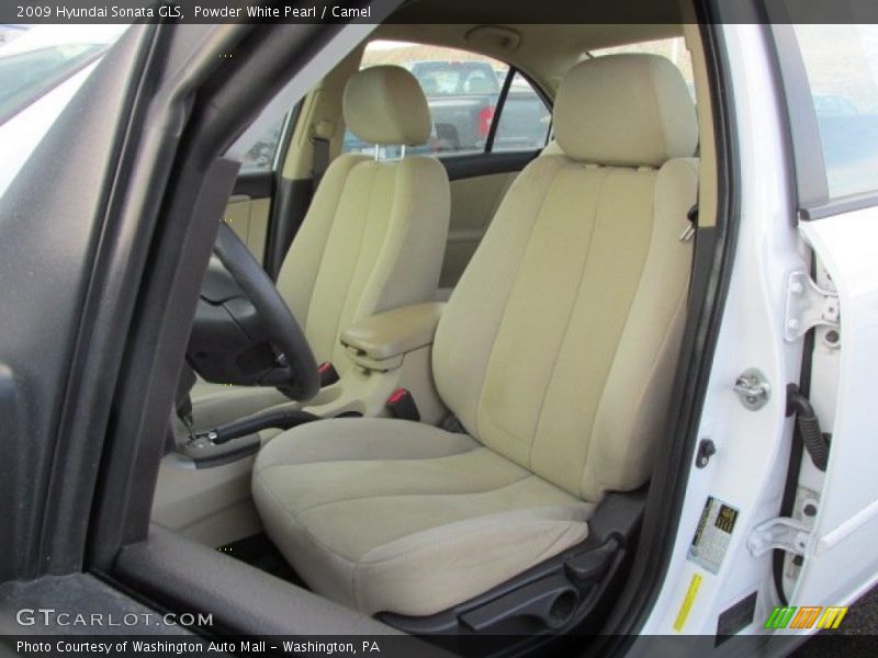 Powder White Pearl / Camel 2009 Hyundai Sonata GLS