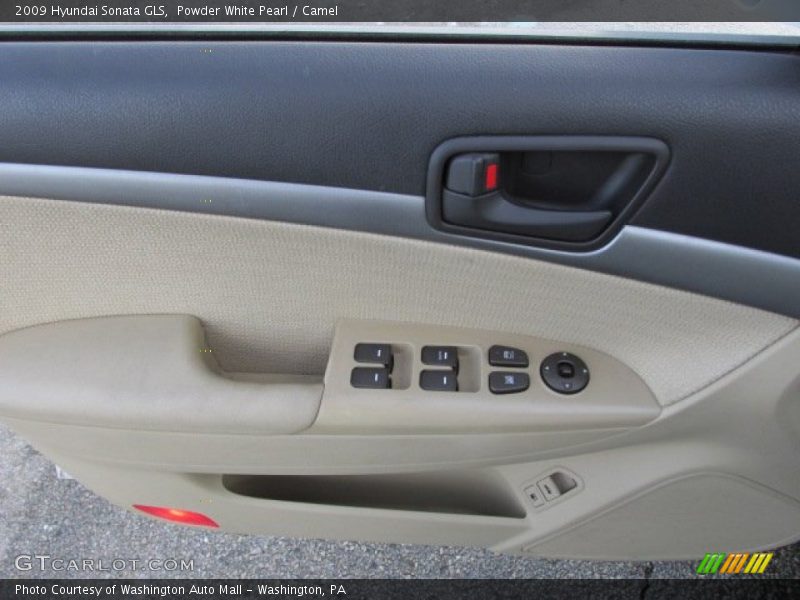 Powder White Pearl / Camel 2009 Hyundai Sonata GLS