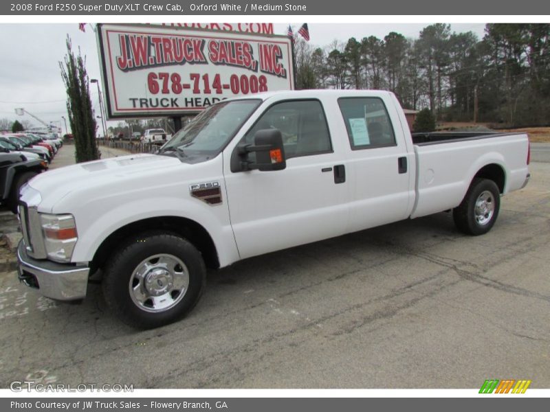 Oxford White / Medium Stone 2008 Ford F250 Super Duty XLT Crew Cab