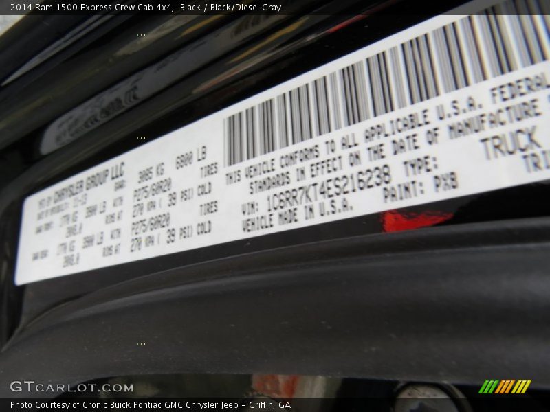 Black / Black/Diesel Gray 2014 Ram 1500 Express Crew Cab 4x4