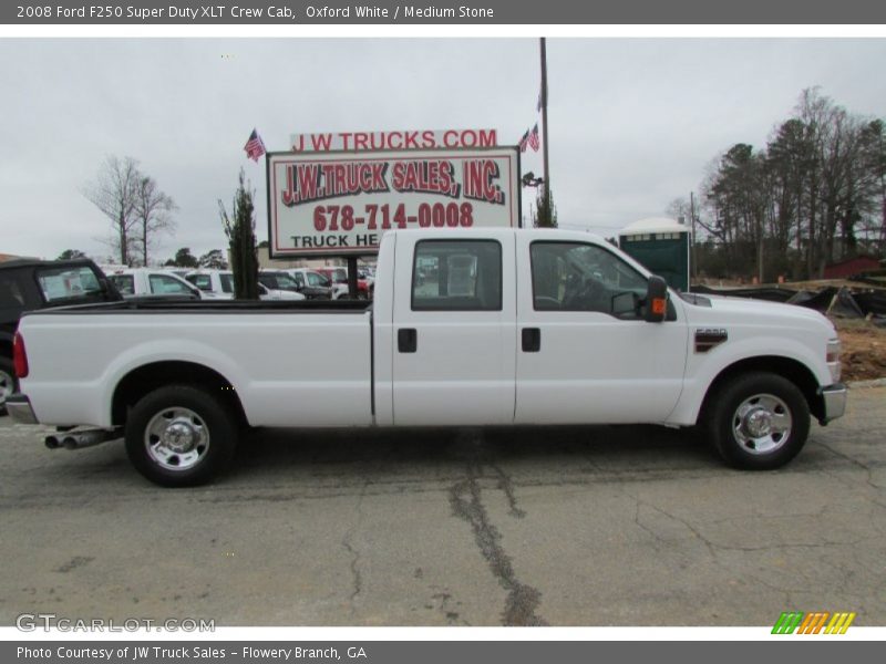 Oxford White / Medium Stone 2008 Ford F250 Super Duty XLT Crew Cab