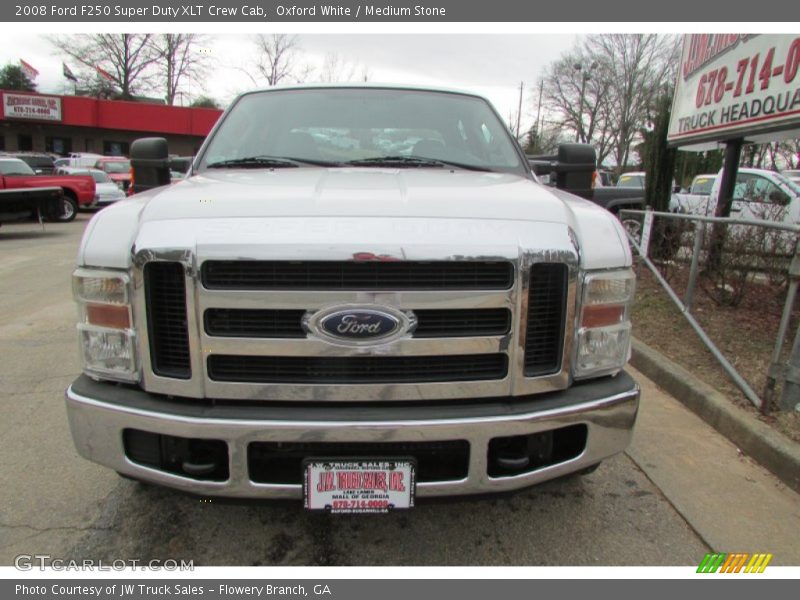 Oxford White / Medium Stone 2008 Ford F250 Super Duty XLT Crew Cab