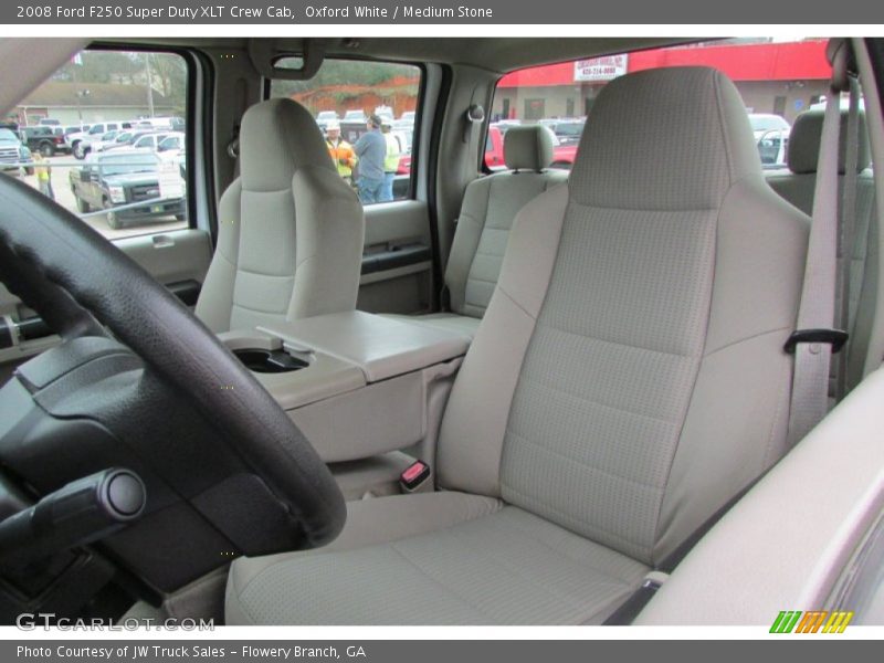 Oxford White / Medium Stone 2008 Ford F250 Super Duty XLT Crew Cab