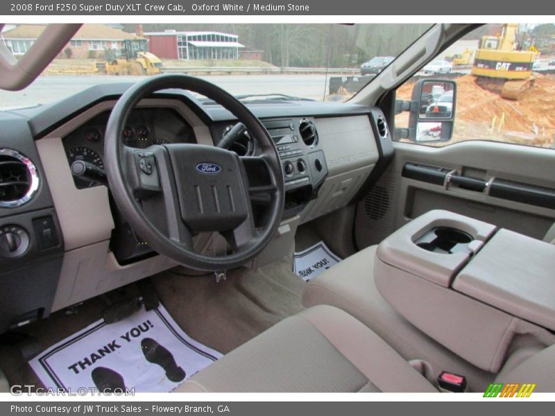 Oxford White / Medium Stone 2008 Ford F250 Super Duty XLT Crew Cab