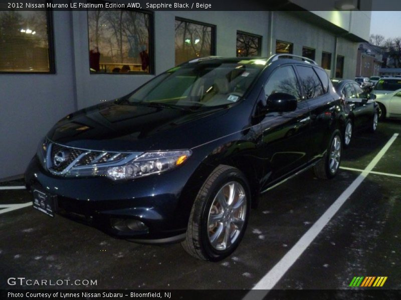 Sapphire Black / Beige 2012 Nissan Murano LE Platinum Edition AWD