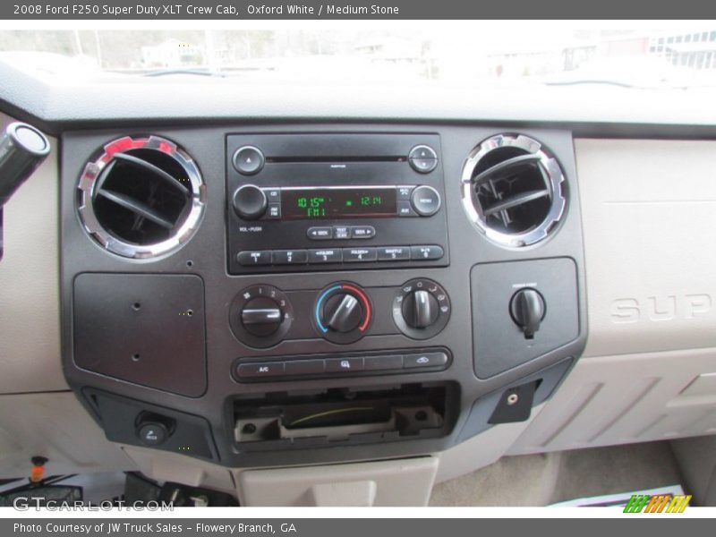 Oxford White / Medium Stone 2008 Ford F250 Super Duty XLT Crew Cab