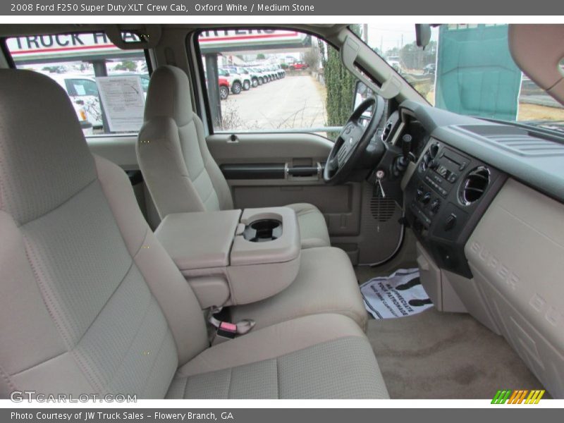 Oxford White / Medium Stone 2008 Ford F250 Super Duty XLT Crew Cab