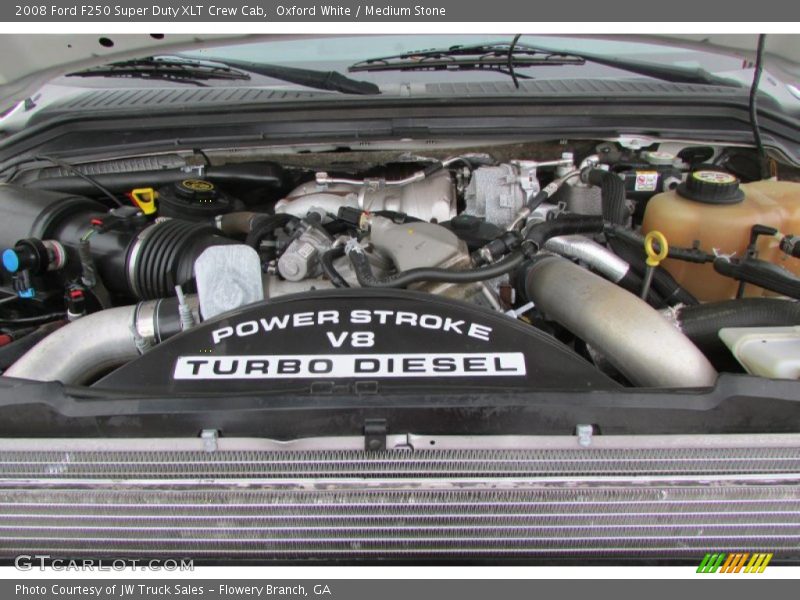 Oxford White / Medium Stone 2008 Ford F250 Super Duty XLT Crew Cab