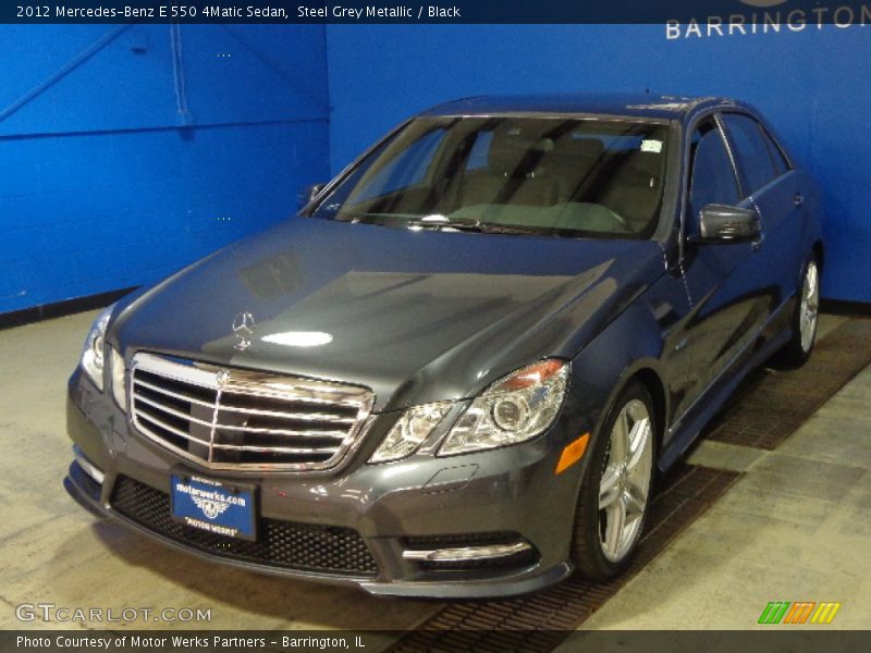 Steel Grey Metallic / Black 2012 Mercedes-Benz E 550 4Matic Sedan