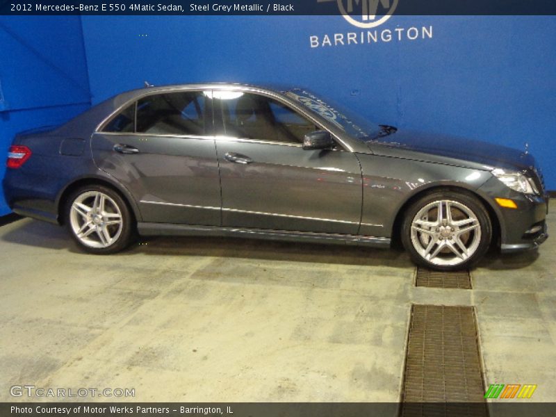 Steel Grey Metallic / Black 2012 Mercedes-Benz E 550 4Matic Sedan