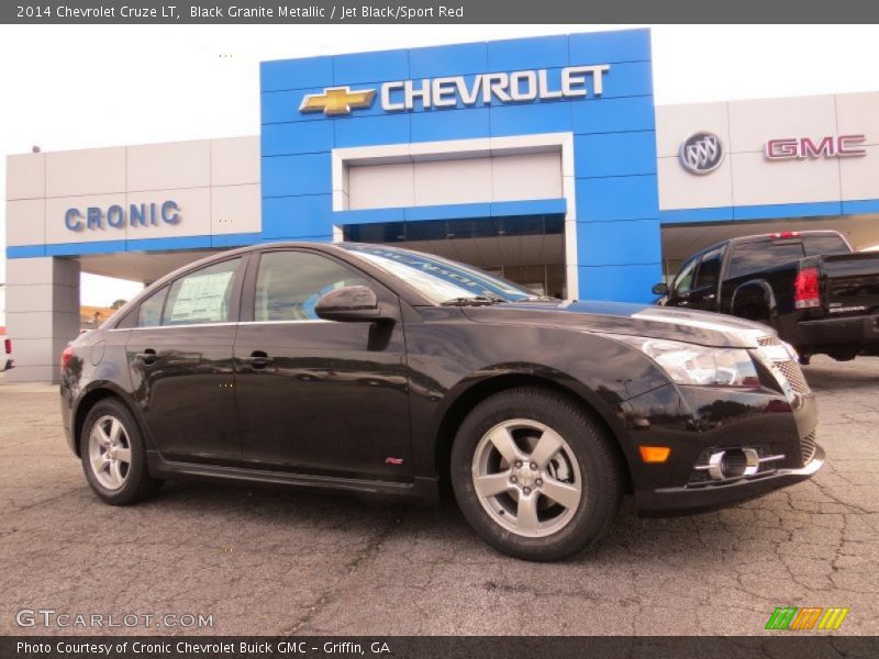 Black Granite Metallic / Jet Black/Sport Red 2014 Chevrolet Cruze LT