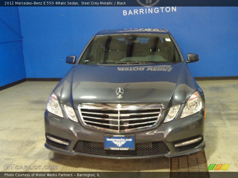 Steel Grey Metallic / Black 2012 Mercedes-Benz E 550 4Matic Sedan
