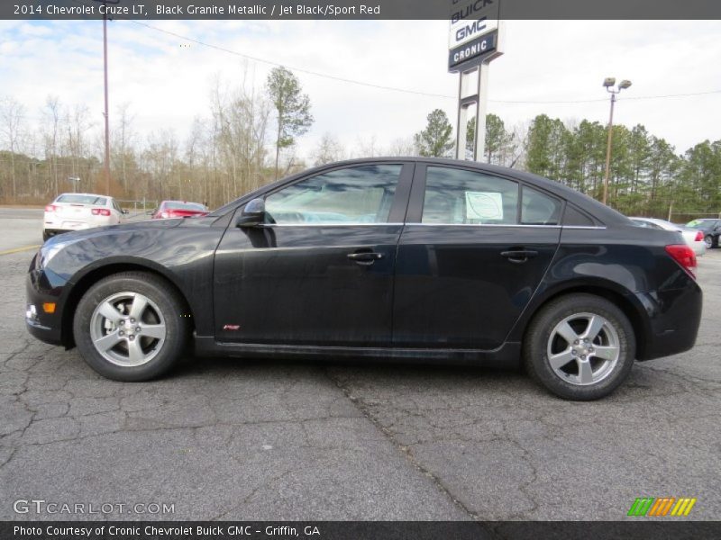 Black Granite Metallic / Jet Black/Sport Red 2014 Chevrolet Cruze LT