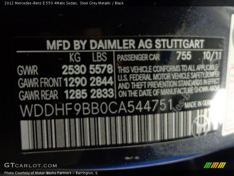 Steel Grey Metallic / Black 2012 Mercedes-Benz E 550 4Matic Sedan