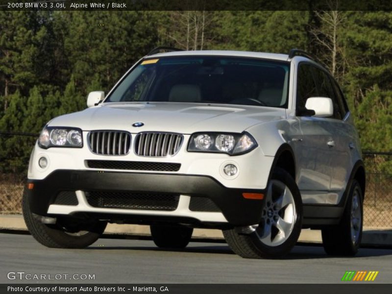 Alpine White / Black 2008 BMW X3 3.0si