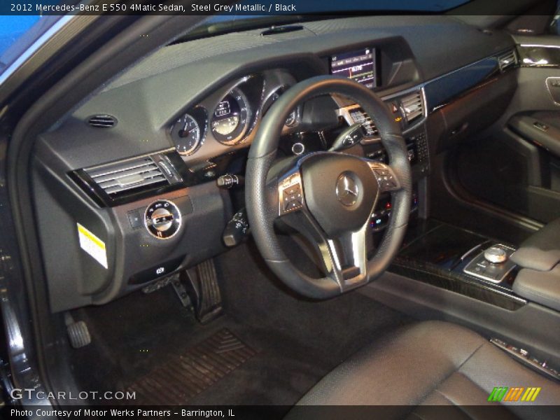 Steel Grey Metallic / Black 2012 Mercedes-Benz E 550 4Matic Sedan