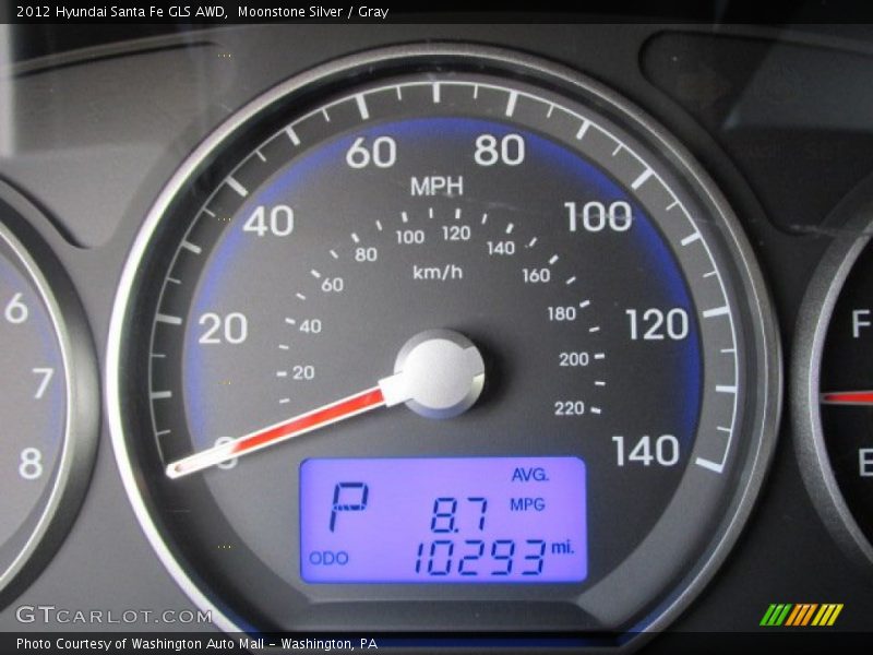 Moonstone Silver / Gray 2012 Hyundai Santa Fe GLS AWD