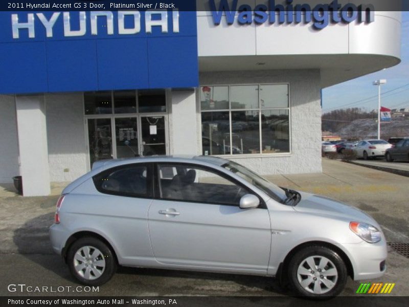 Platinum Silver / Black 2011 Hyundai Accent GS 3 Door