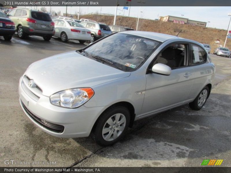 Platinum Silver / Black 2011 Hyundai Accent GS 3 Door