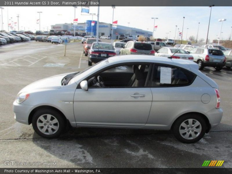 Platinum Silver / Black 2011 Hyundai Accent GS 3 Door