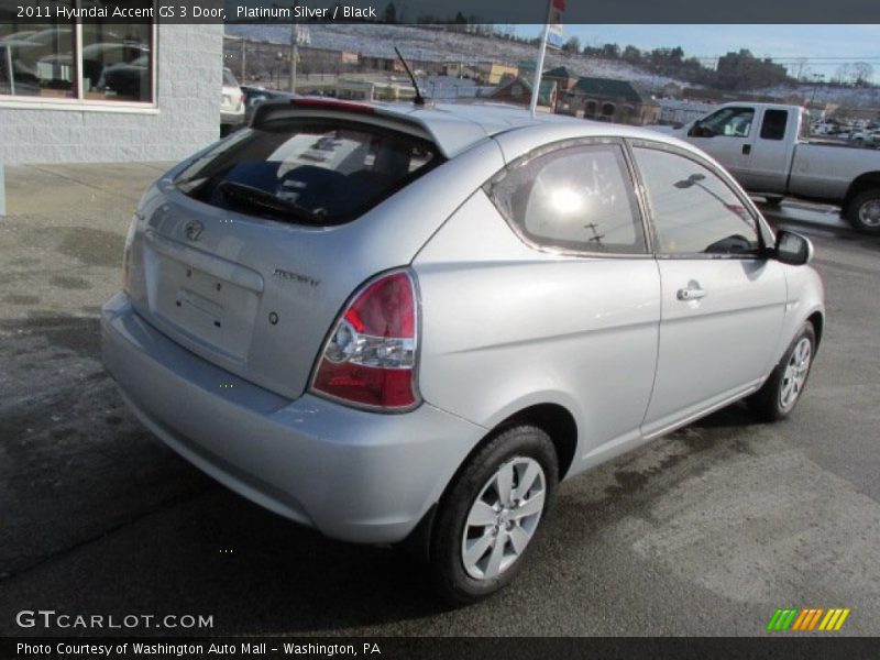 Platinum Silver / Black 2011 Hyundai Accent GS 3 Door