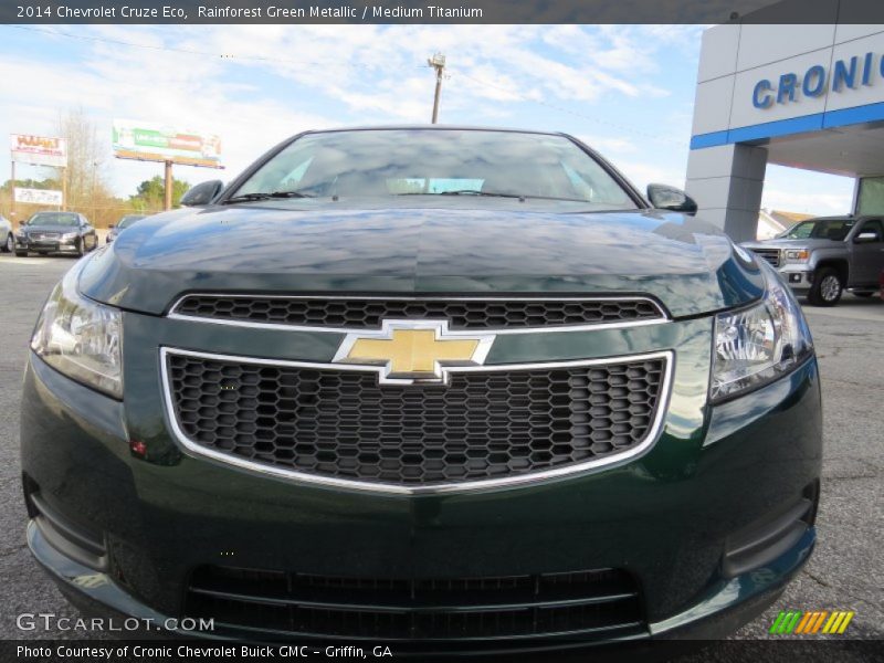 Rainforest Green Metallic / Medium Titanium 2014 Chevrolet Cruze Eco