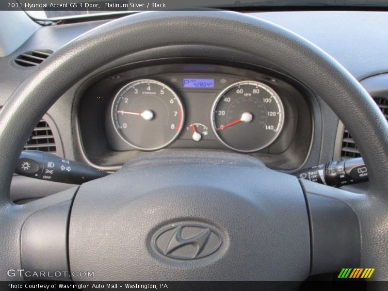 Platinum Silver / Black 2011 Hyundai Accent GS 3 Door