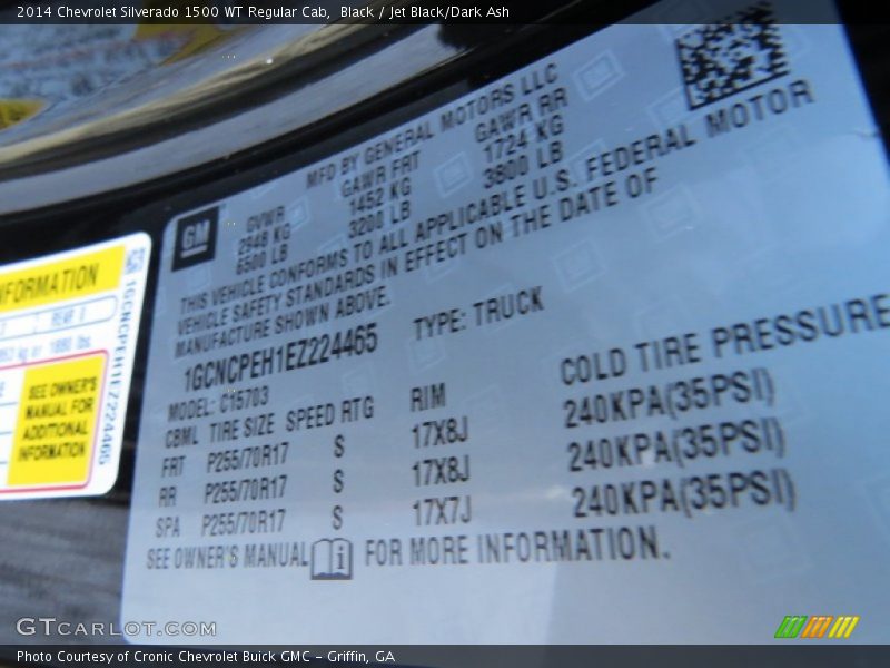Black / Jet Black/Dark Ash 2014 Chevrolet Silverado 1500 WT Regular Cab