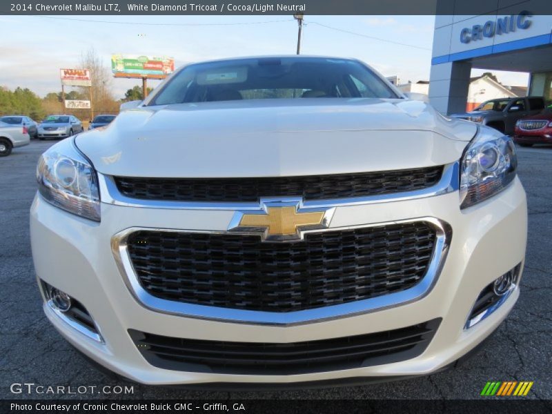 White Diamond Tricoat / Cocoa/Light Neutral 2014 Chevrolet Malibu LTZ