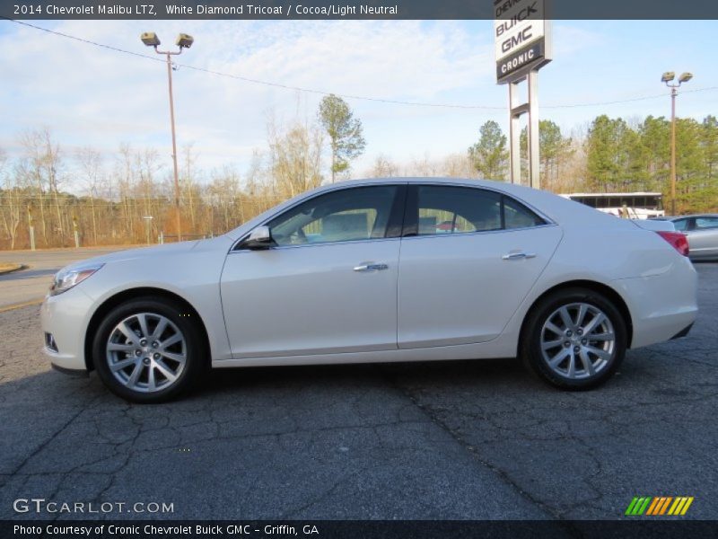 White Diamond Tricoat / Cocoa/Light Neutral 2014 Chevrolet Malibu LTZ