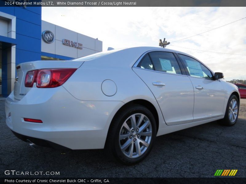 White Diamond Tricoat / Cocoa/Light Neutral 2014 Chevrolet Malibu LTZ