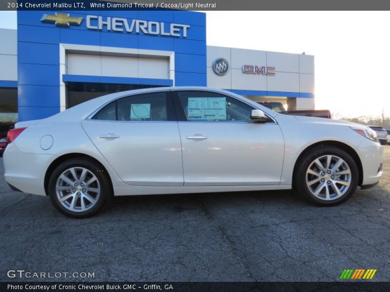 White Diamond Tricoat / Cocoa/Light Neutral 2014 Chevrolet Malibu LTZ