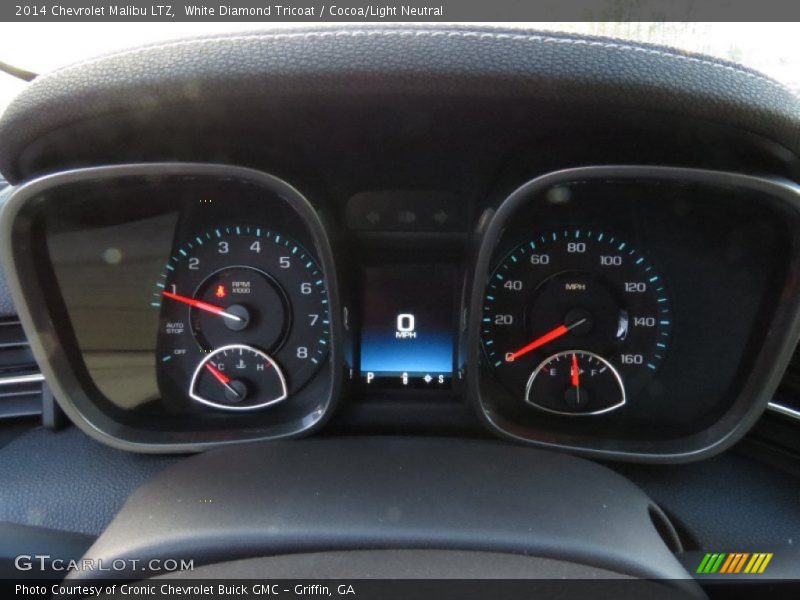 White Diamond Tricoat / Cocoa/Light Neutral 2014 Chevrolet Malibu LTZ