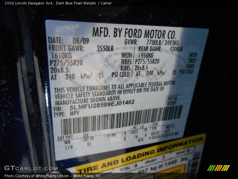 Dark Blue Pearl Metallic / Camel 2009 Lincoln Navigator 4x4