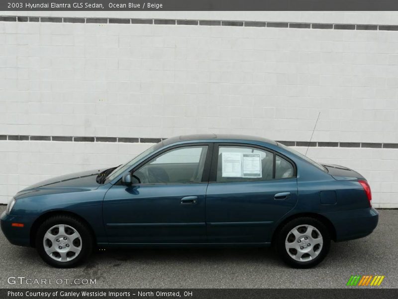 Ocean Blue / Beige 2003 Hyundai Elantra GLS Sedan