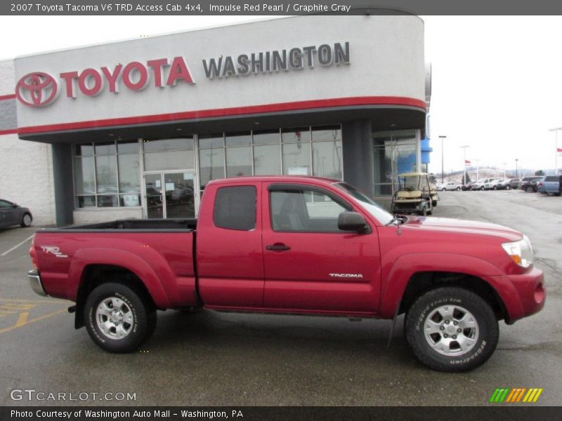 Impulse Red Pearl / Graphite Gray 2007 Toyota Tacoma V6 TRD Access Cab 4x4