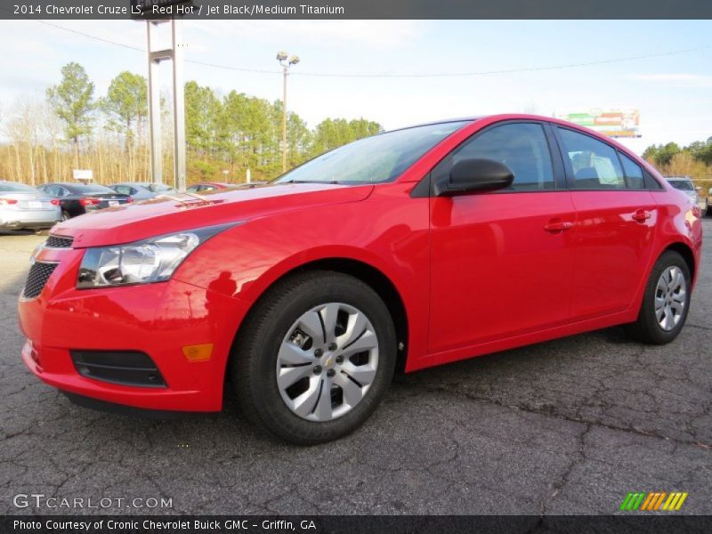Red Hot / Jet Black/Medium Titanium 2014 Chevrolet Cruze LS