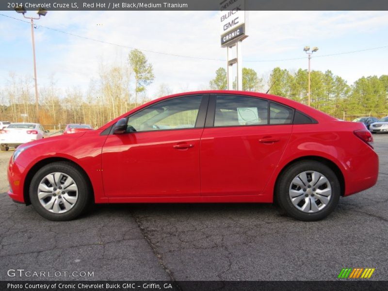 Red Hot / Jet Black/Medium Titanium 2014 Chevrolet Cruze LS