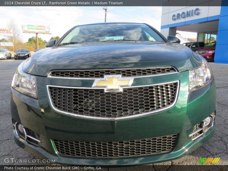 Rainforest Green Metallic / Medium Titanium 2014 Chevrolet Cruze LT