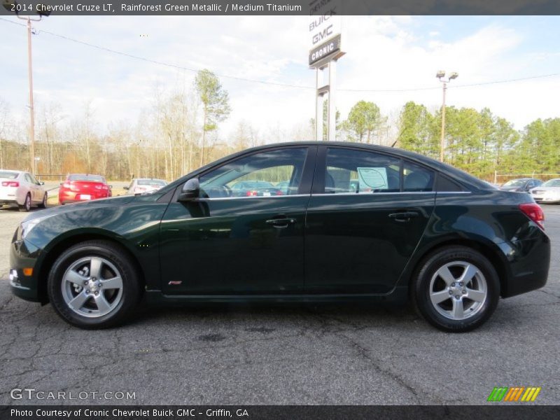 Rainforest Green Metallic / Medium Titanium 2014 Chevrolet Cruze LT