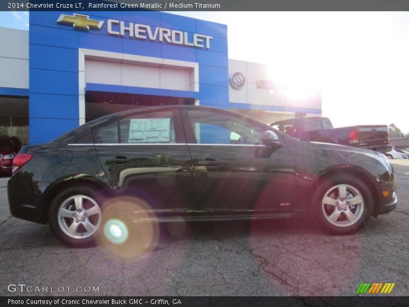Rainforest Green Metallic / Medium Titanium 2014 Chevrolet Cruze LT