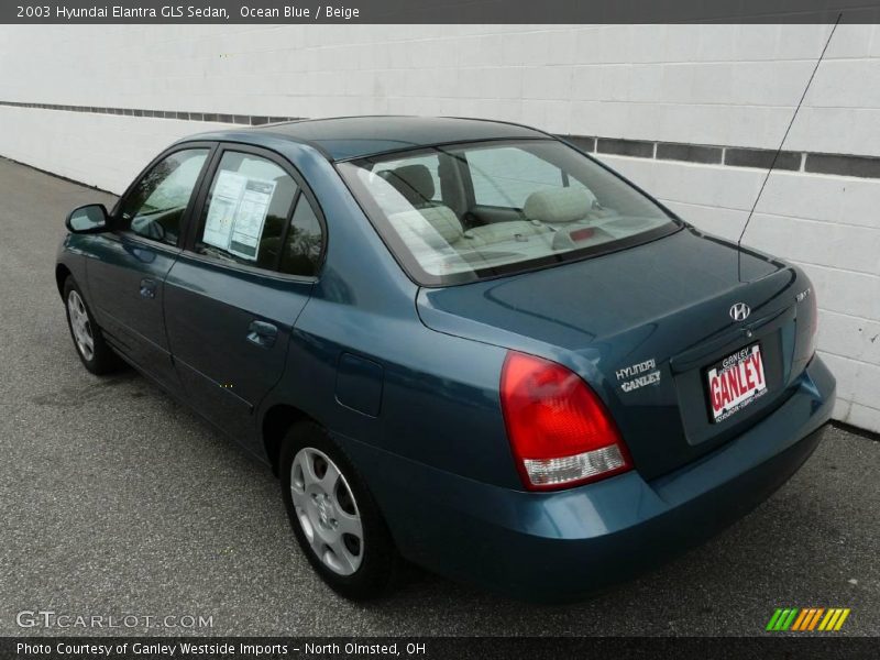 Ocean Blue / Beige 2003 Hyundai Elantra GLS Sedan