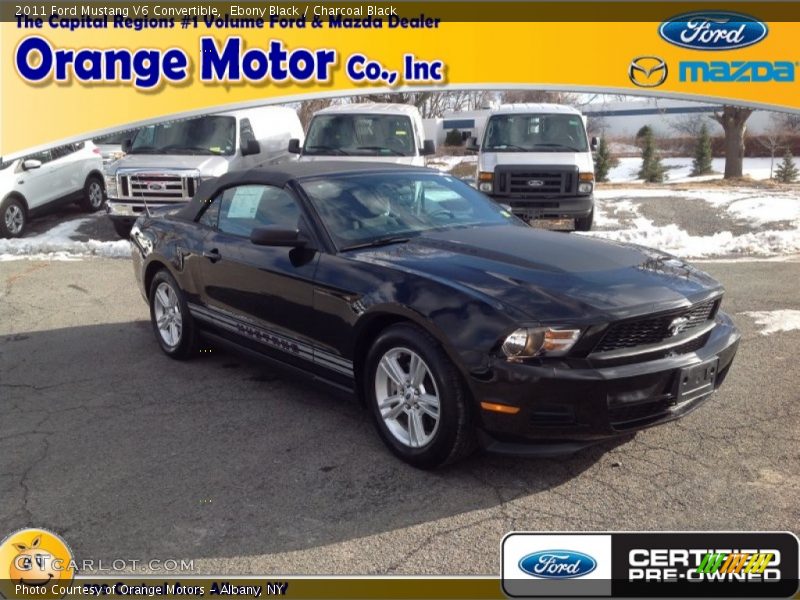 Ebony Black / Charcoal Black 2011 Ford Mustang V6 Convertible