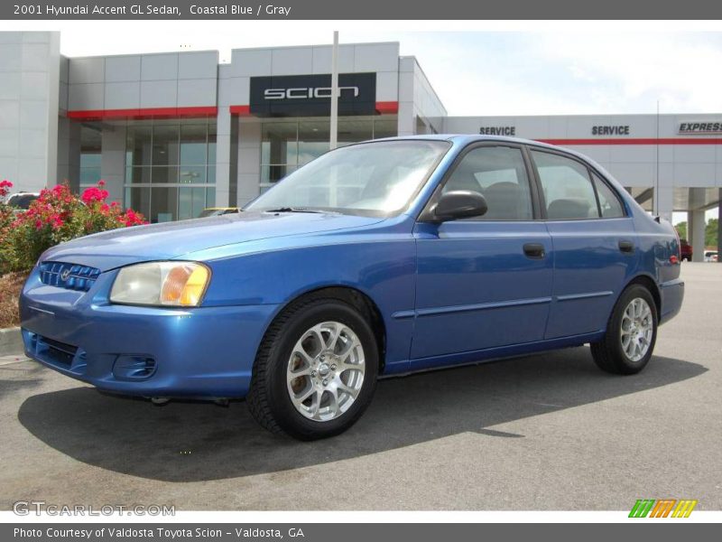 Coastal Blue / Gray 2001 Hyundai Accent GL Sedan