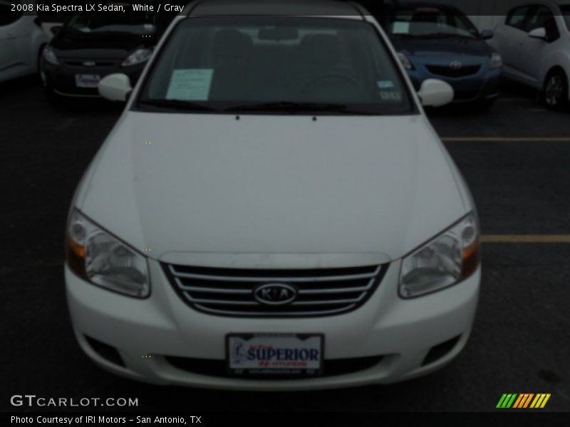 White / Gray 2008 Kia Spectra LX Sedan